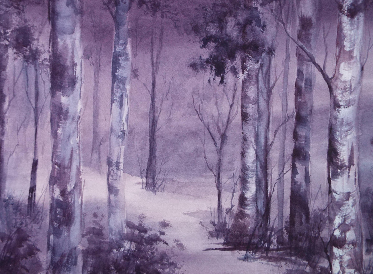Original Watercolour 'Study of Birch Trees', c1990's , Dorothea Travers-Smith