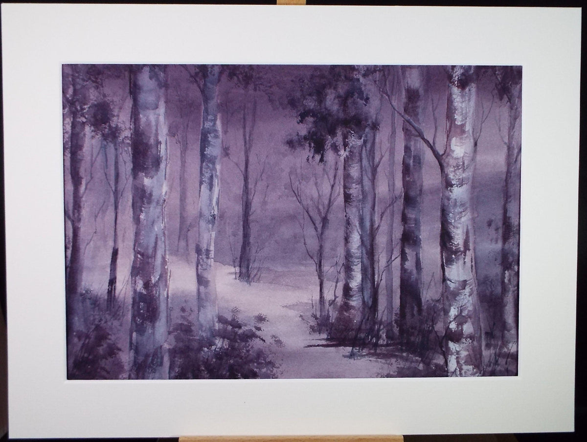 Original Watercolour 'Study of Birch Trees', c1990's , Dorothea Travers-Smith