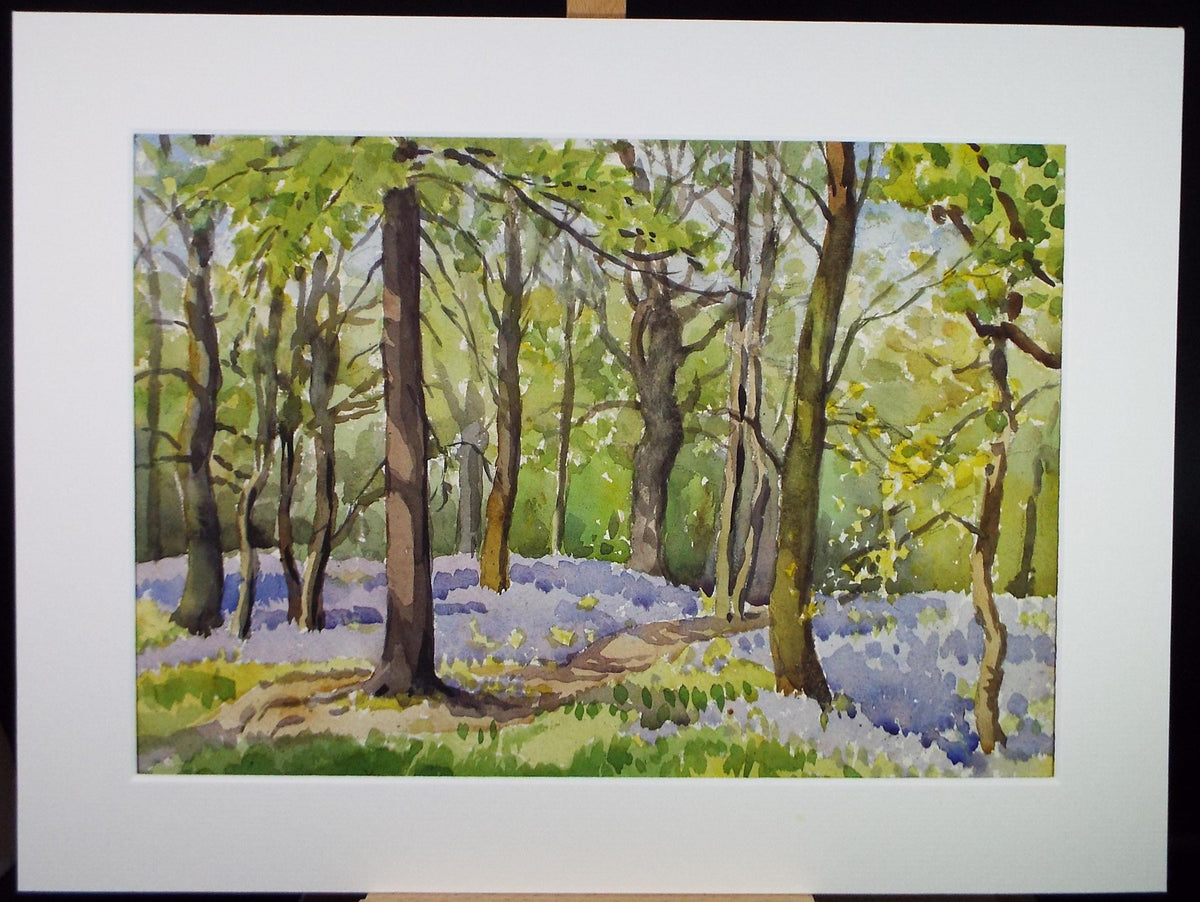 Original Watercolour 'Bluebell Wood', Circa 1950's, Richard A Siddall