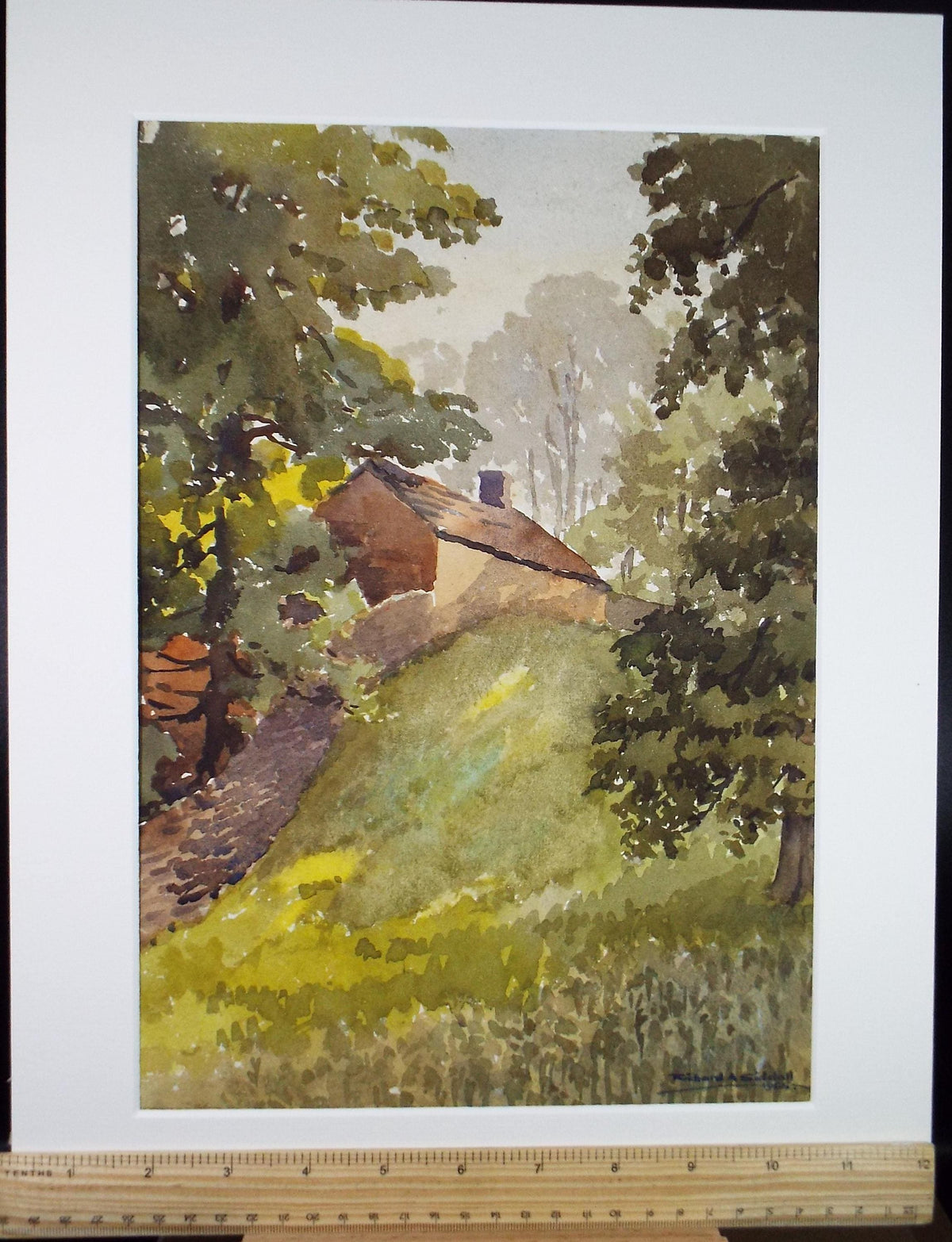 Original Watercolour 'Cottage in the Woods', Dated 1955, Richard A Siddall