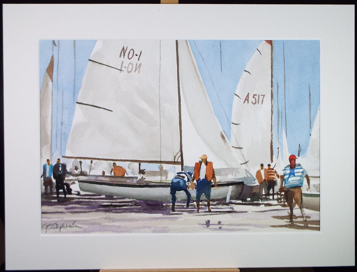 Original Watercolour,'The Regatta', G E Stephenson, Circa 1990's