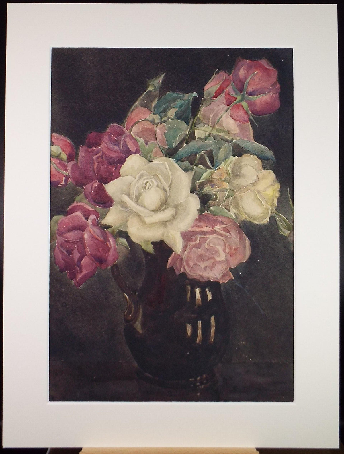 Original Watercolour 'Still life of roses', Unknown Artist, circa 1910