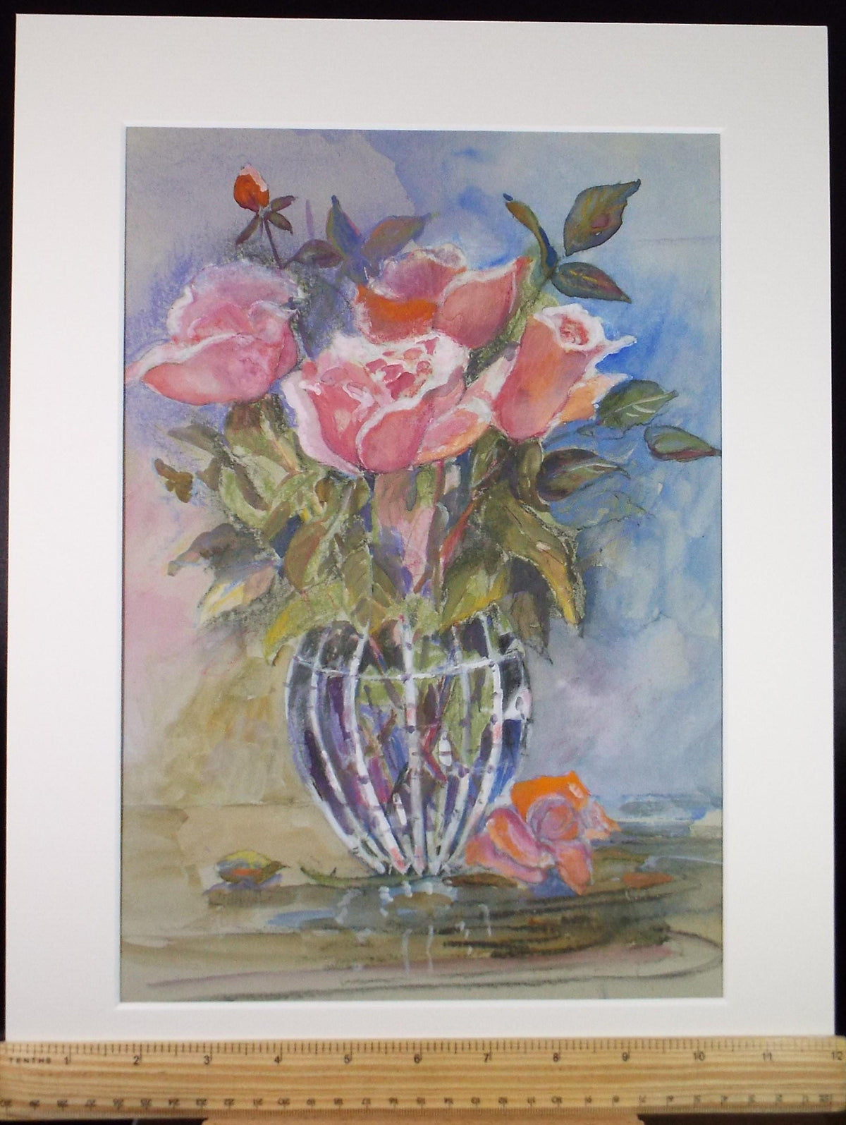 Original Watercolour 'Still life of roses', Unknown Artist, circa 1980's