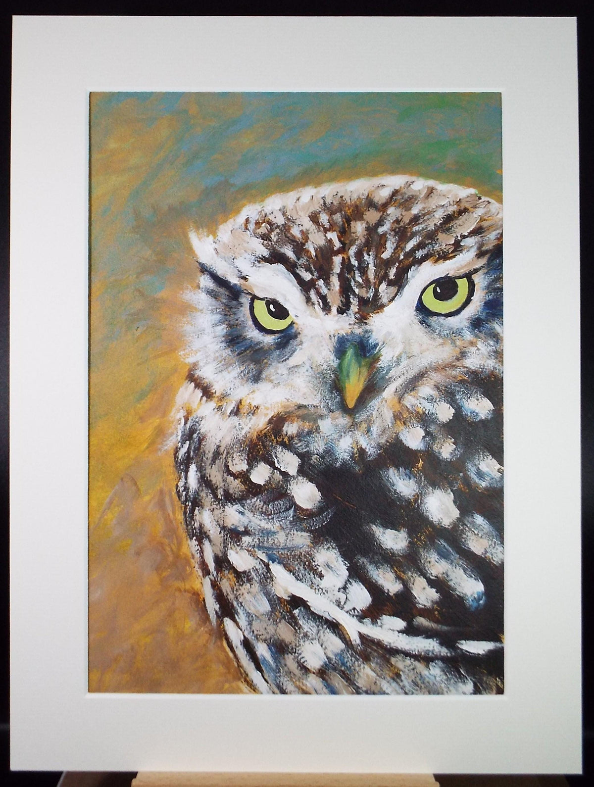 Original acrylic painting , 'Owl', Circa 1980's, Artist unknown