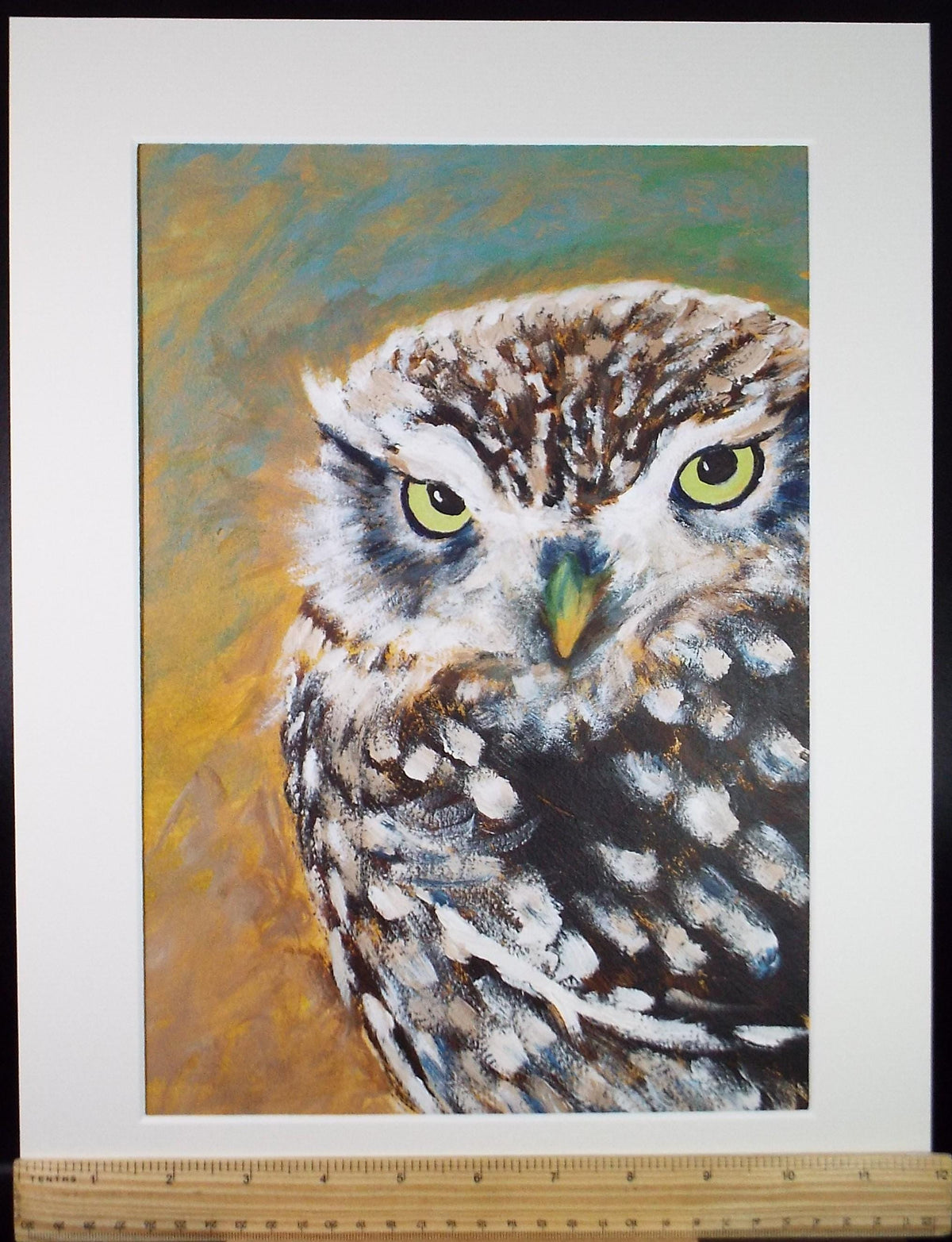 Original acrylic painting , 'Owl', Circa 1980's, Artist unknown