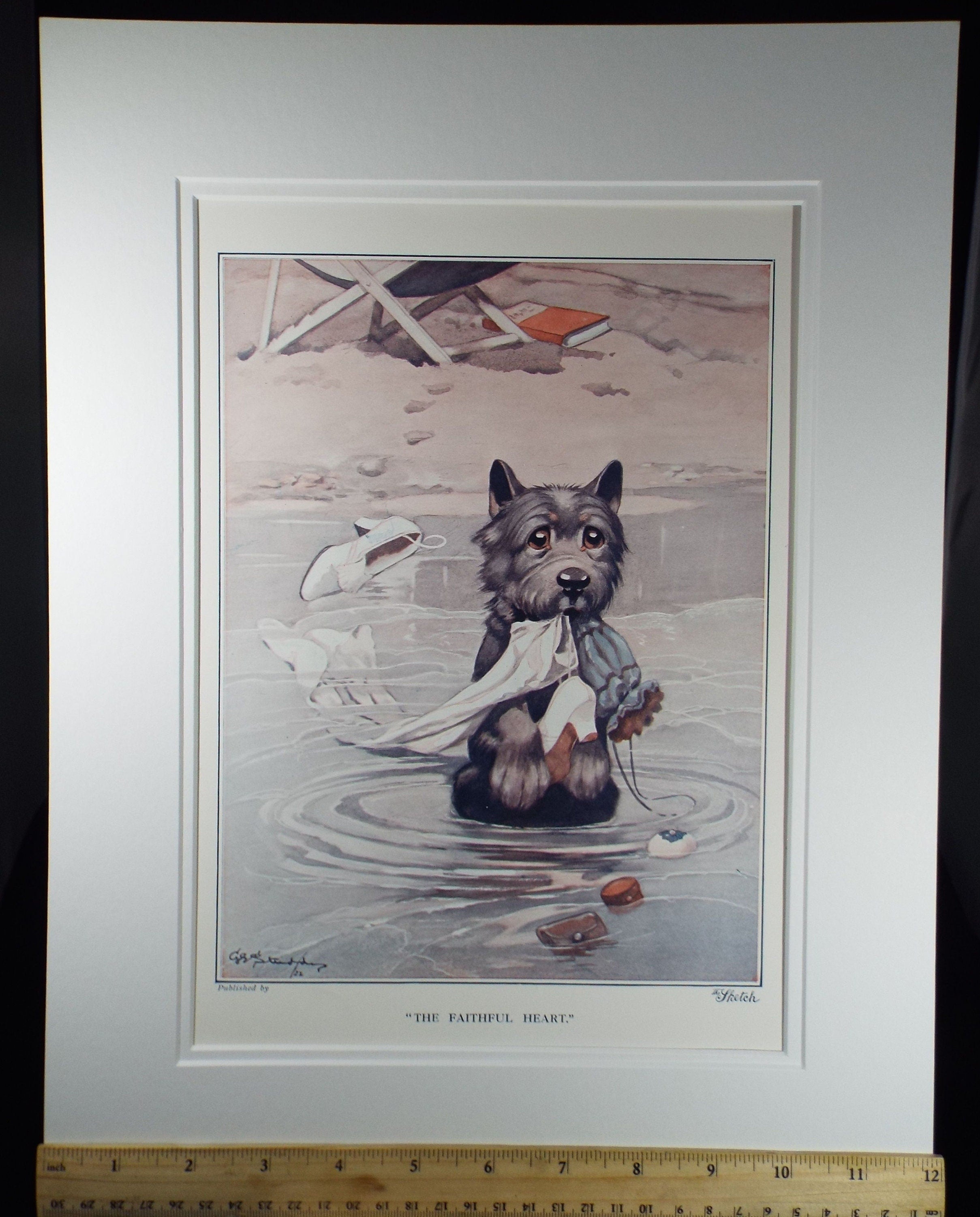 James Rizzi Hound dog 169/350 1990年作 Bonzo the Dog - G. E Studdy, 'The Faithful Heart', Vintage