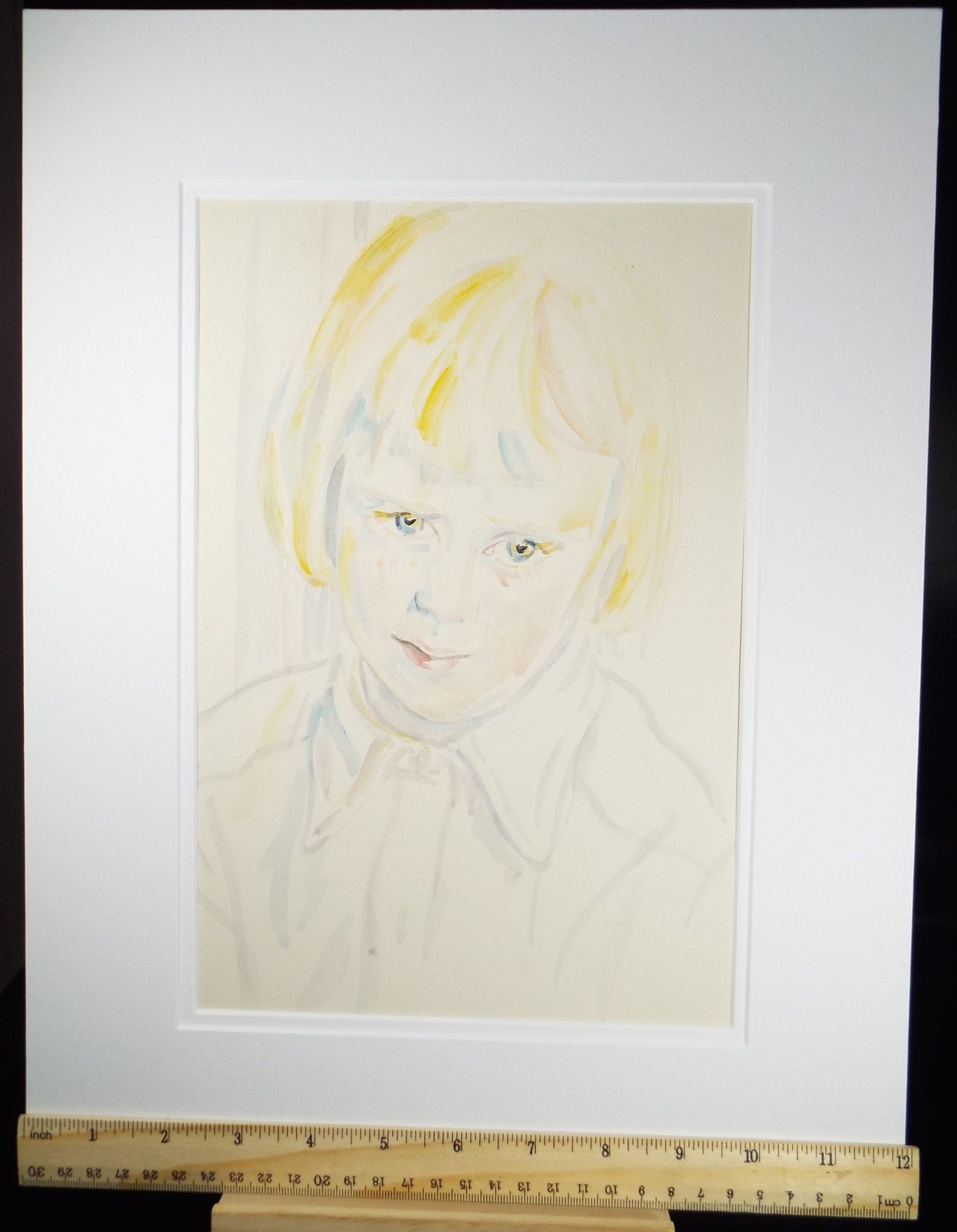 Original Watercolour,  'Girl in a White Blouse', c1950s, Athene Andrade, (1908-1973)
