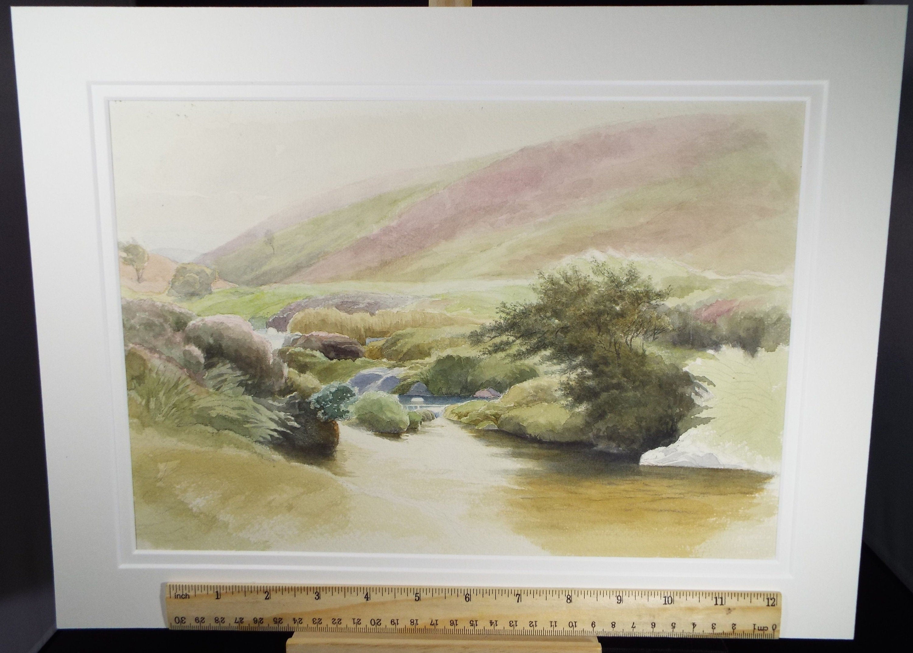 Original Watercolour,  'River Landscape', early 20th Century, Artist Unknown
