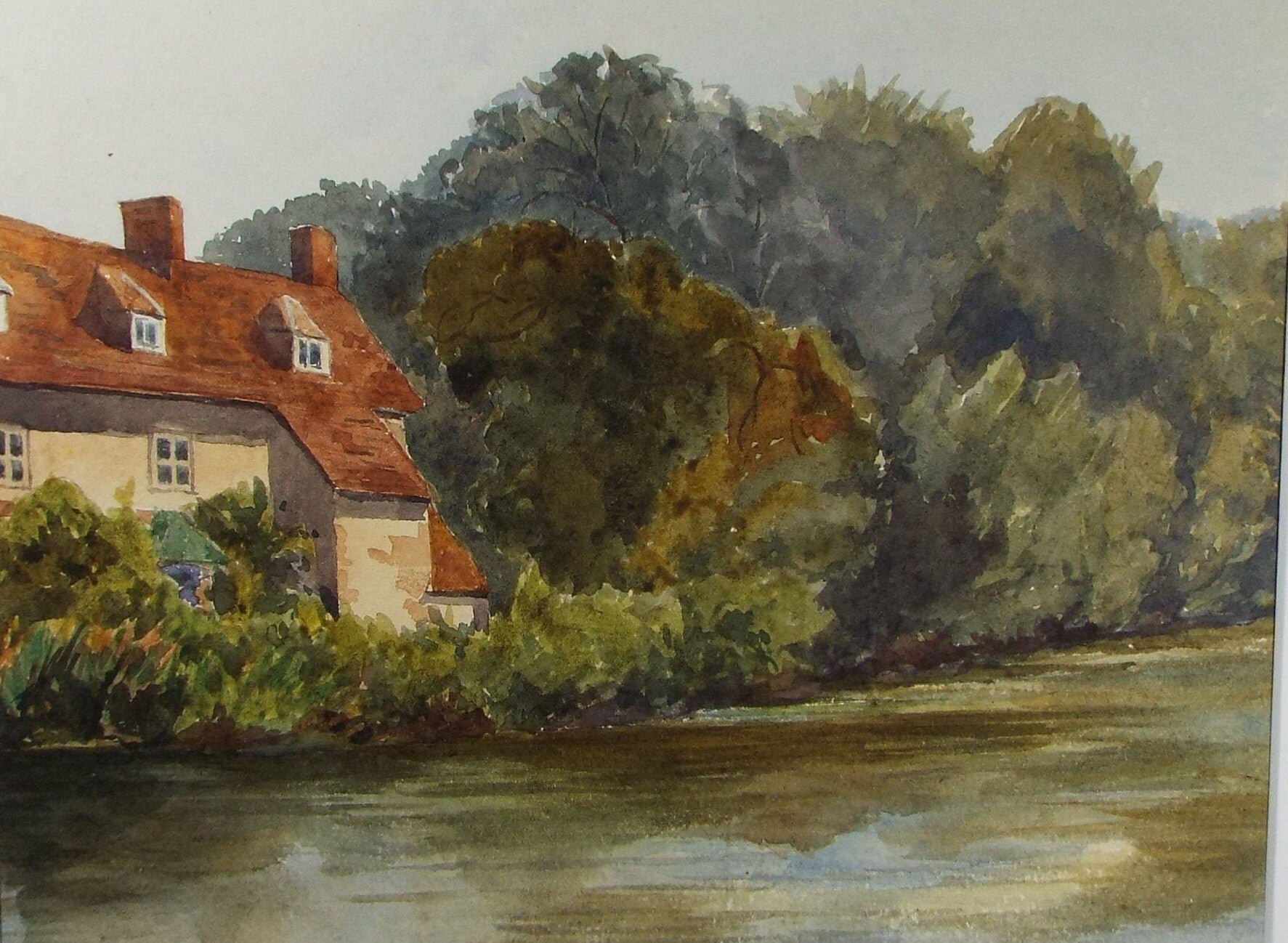 Original Watercolour , 'On the Stour'  late 19thC,  Unknown artist