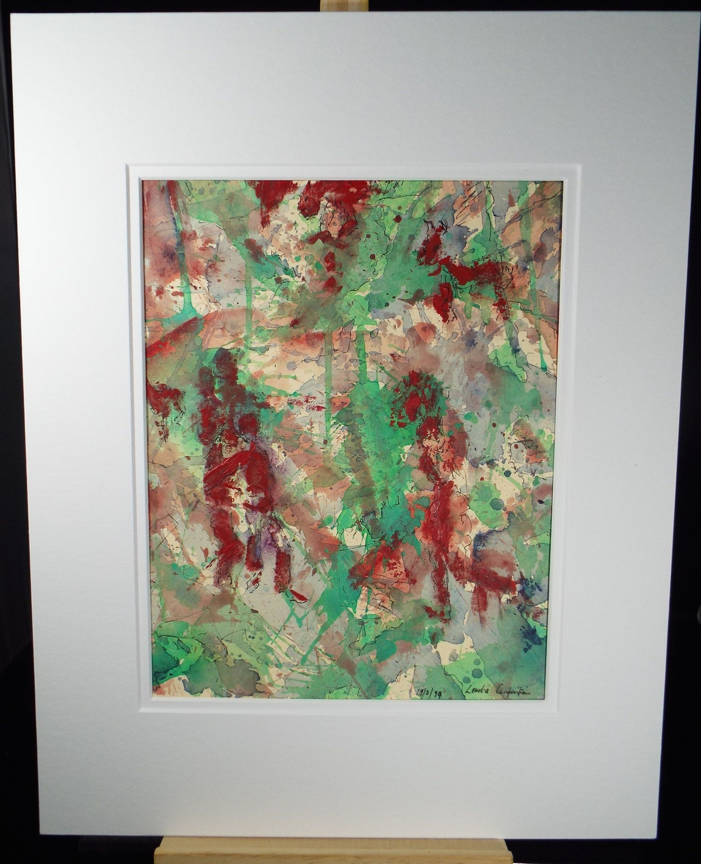 Original Watercolour & Gouache, 'Lamba Composition', 1990s, Reginald Flint  (20th Century)