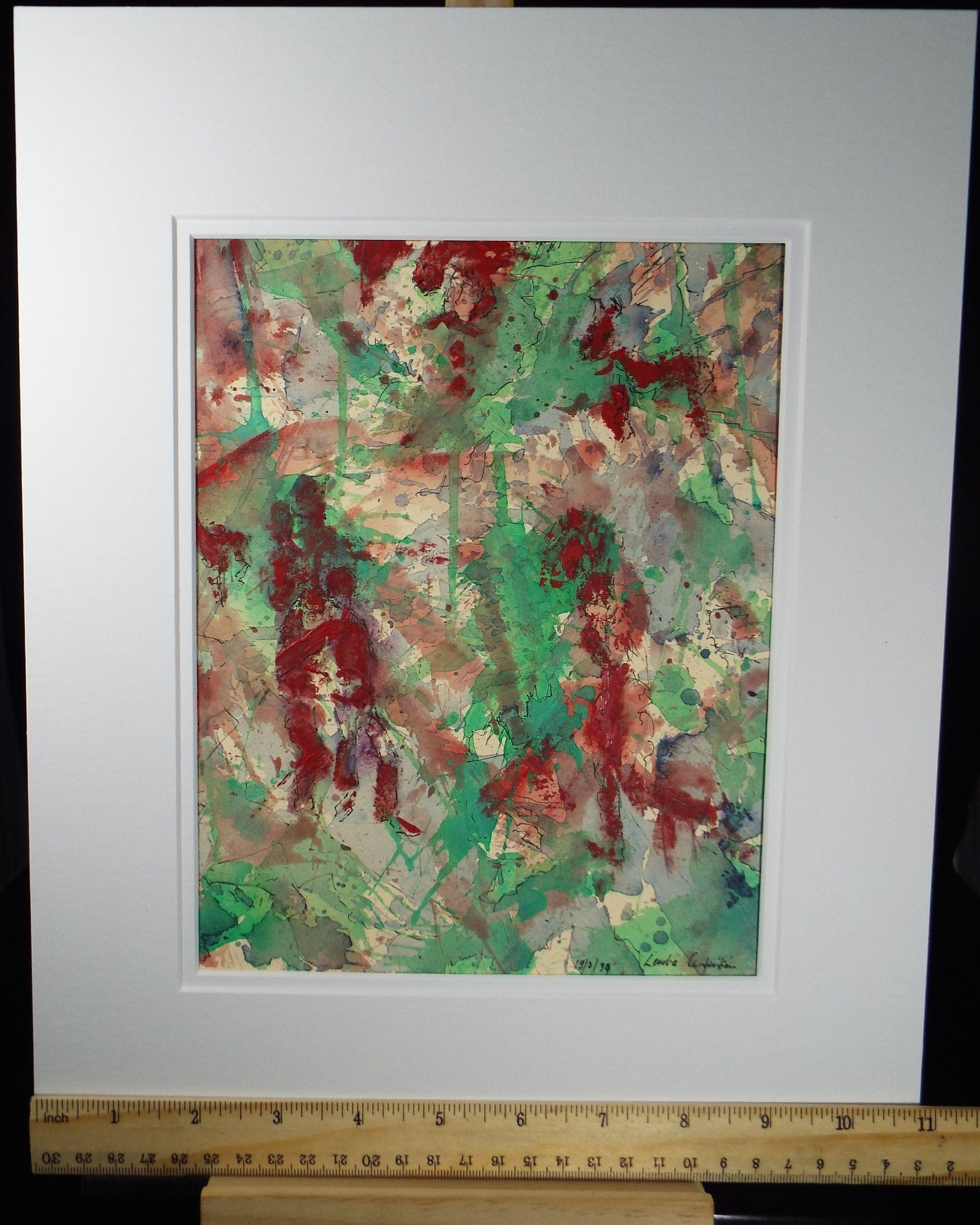 Original Watercolour & Gouache, 'Lamba Composition', 1990s, Reginald Flint  (20th Century)