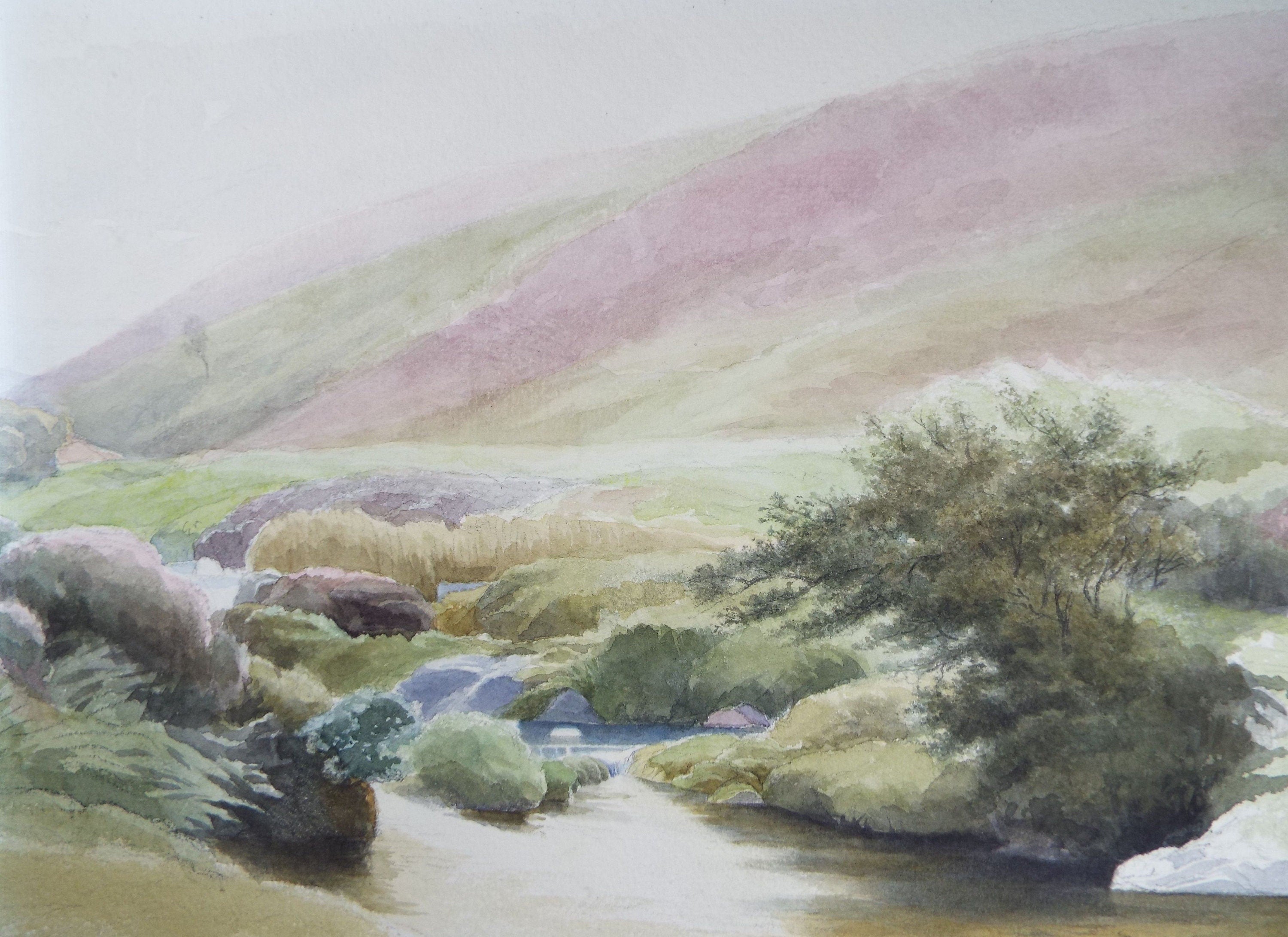 Original Watercolour,  'River Landscape', early 20th Century, Artist Unknown