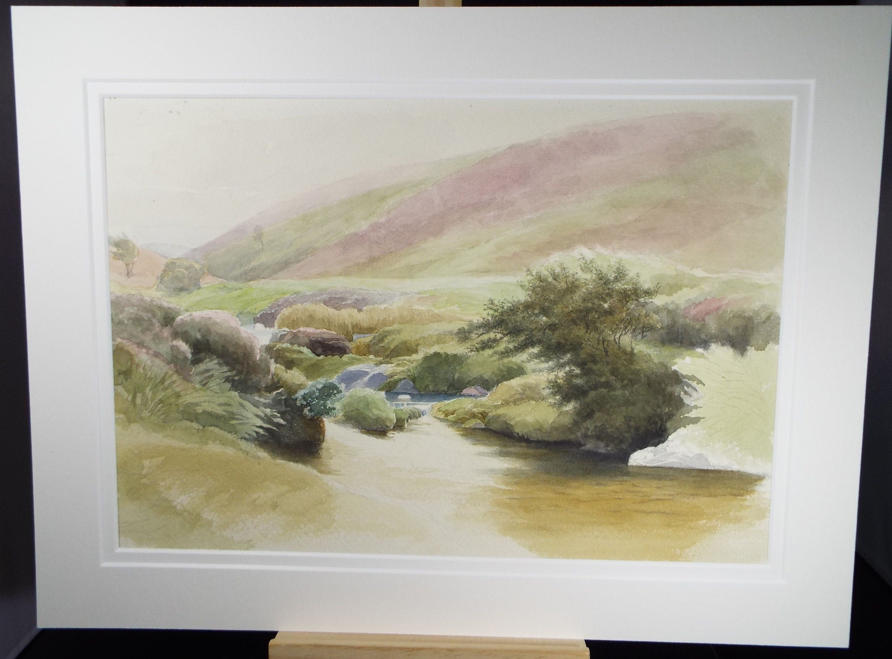 Original Watercolour,  'River Landscape', early 20th Century, Artist Unknown