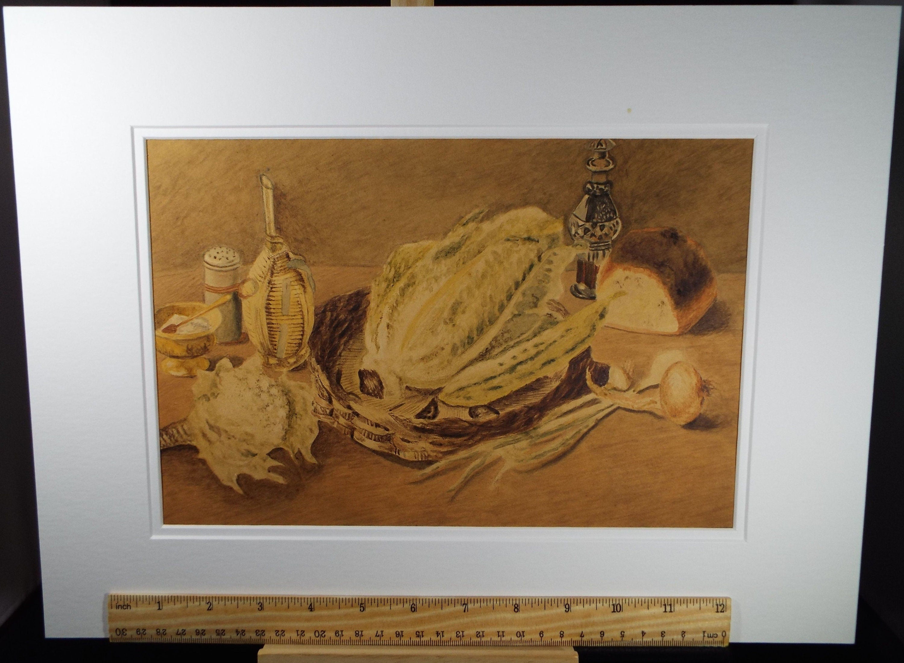 Original Watercolour, Still Life with Vegetables' Early 20th Century