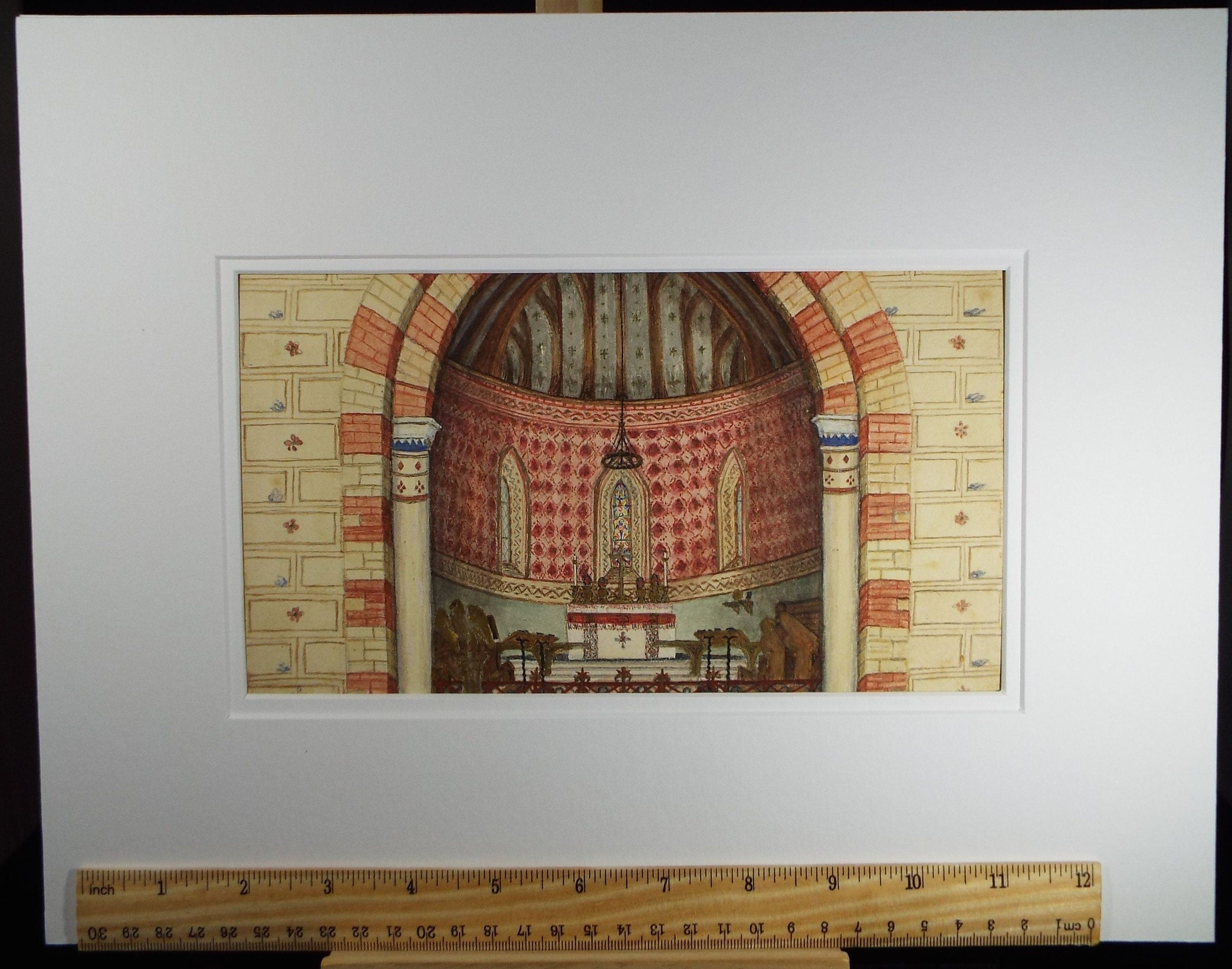 Original Watercolour, 'St Matthews, Yiewsley', Late 19th Century,  Artist Unknown