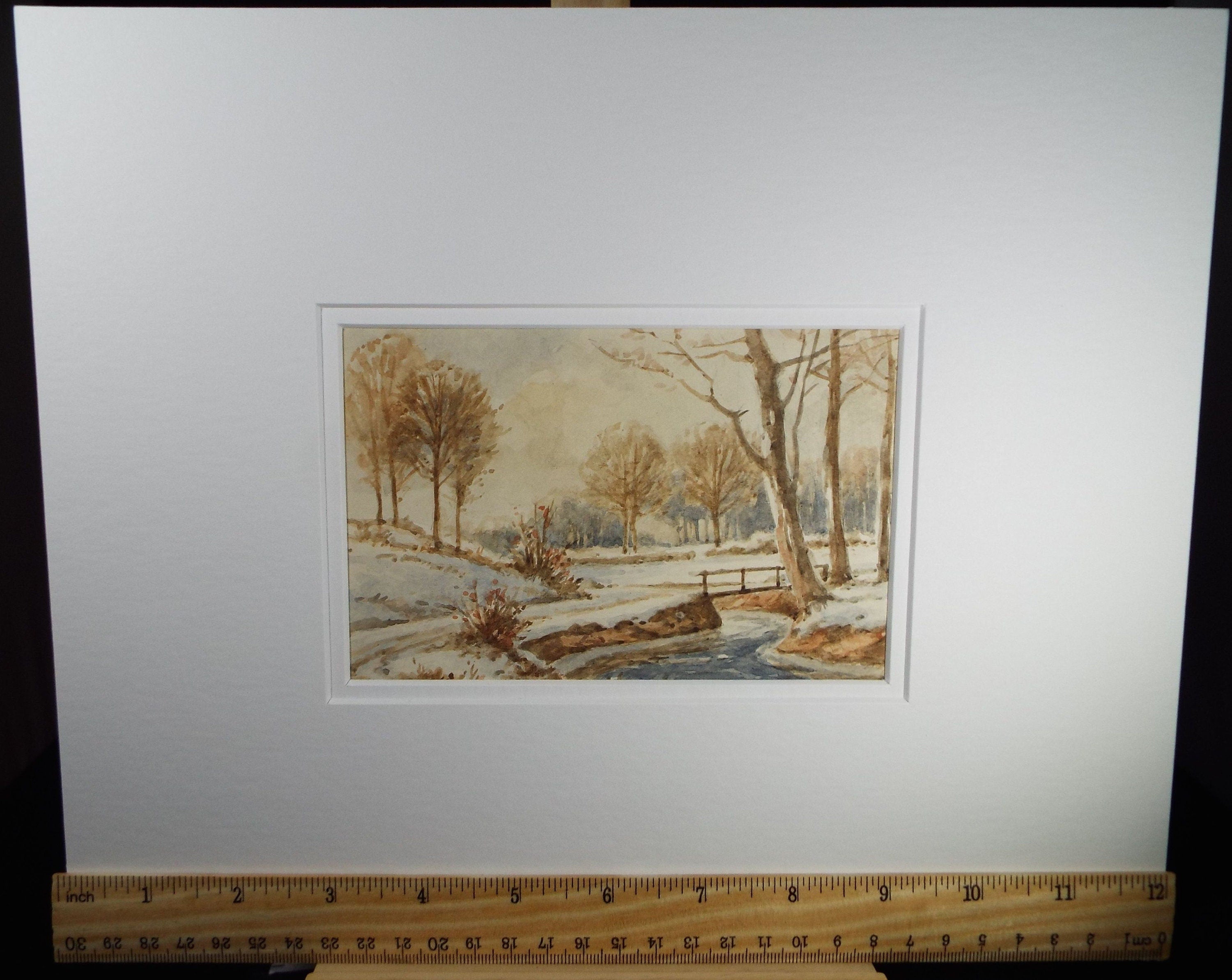 Original Watercolour, 'A Winter Landscape' Mid  20th Century, T.R. Ellingham