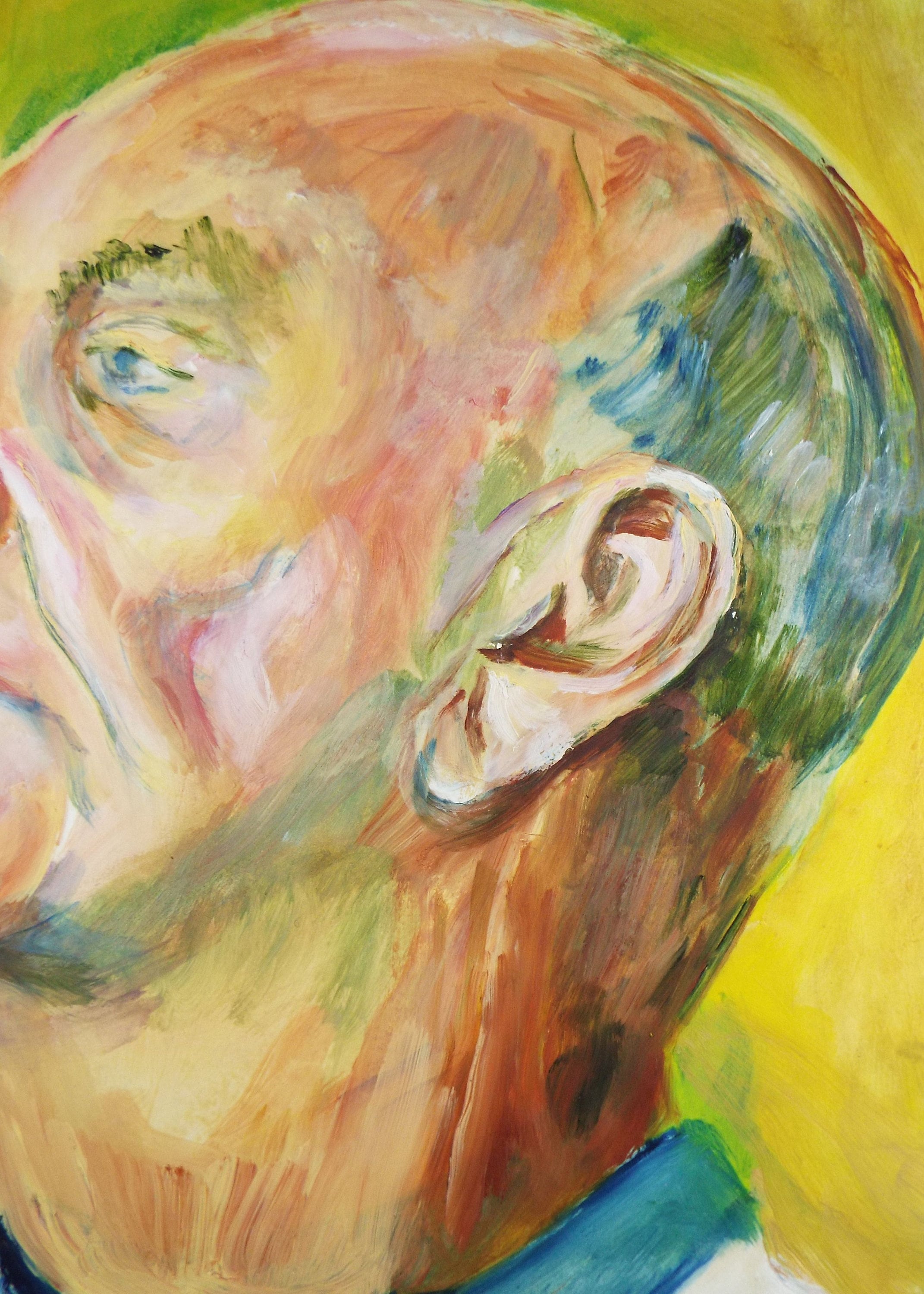 Original Watercolour & Gouache, 'Male Figure facing Left',c1990's, Artist Unknown