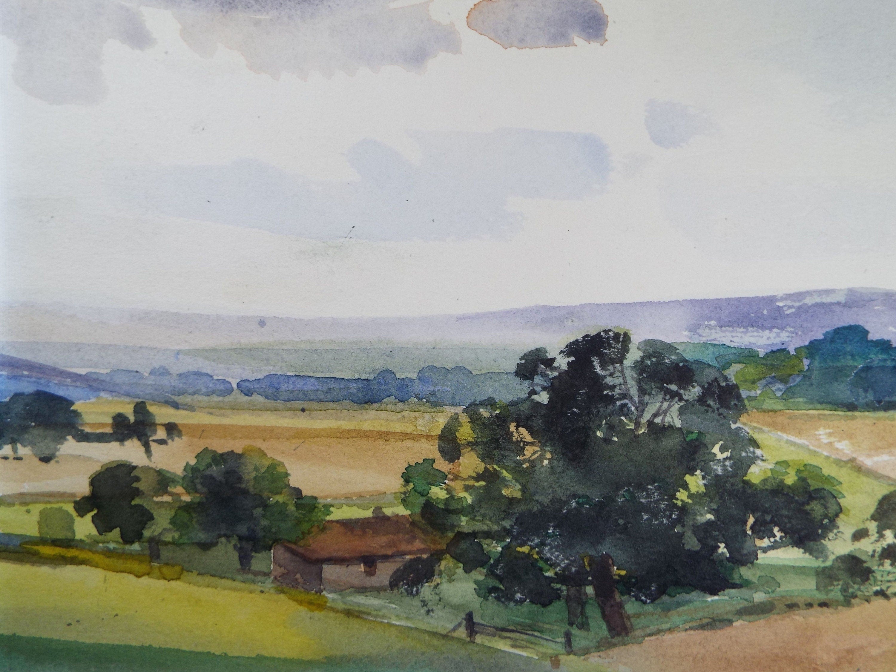 Original Watercolour, 'Pastoral Landscape' Circa 1980's, Adrian Bury (1891-1991)