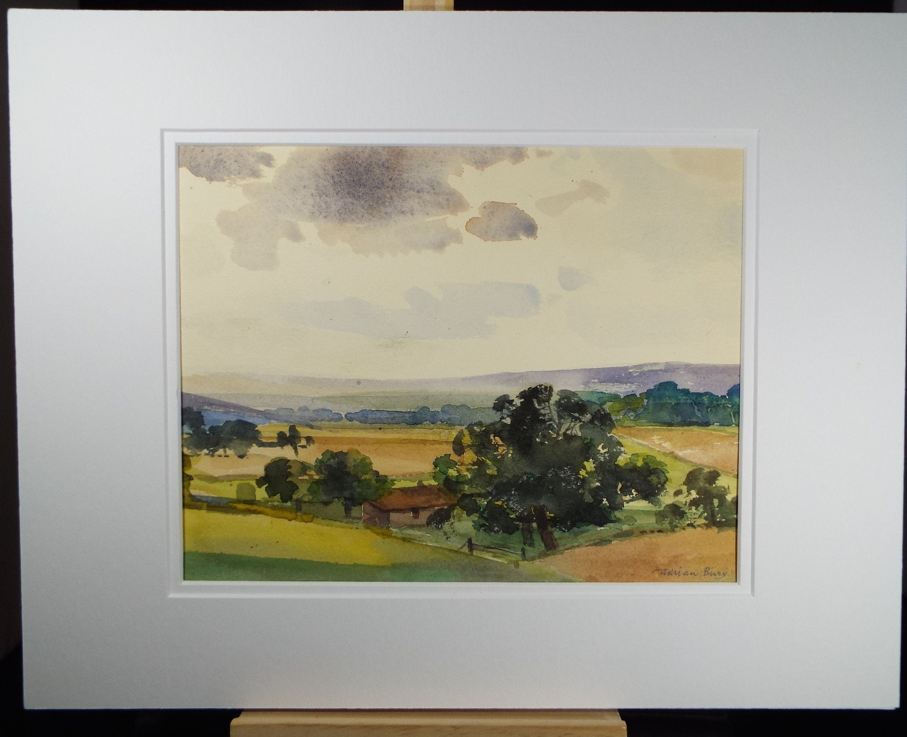 Original Watercolour, 'Pastoral Landscape' Circa 1980's, Adrian Bury (1891-1991)