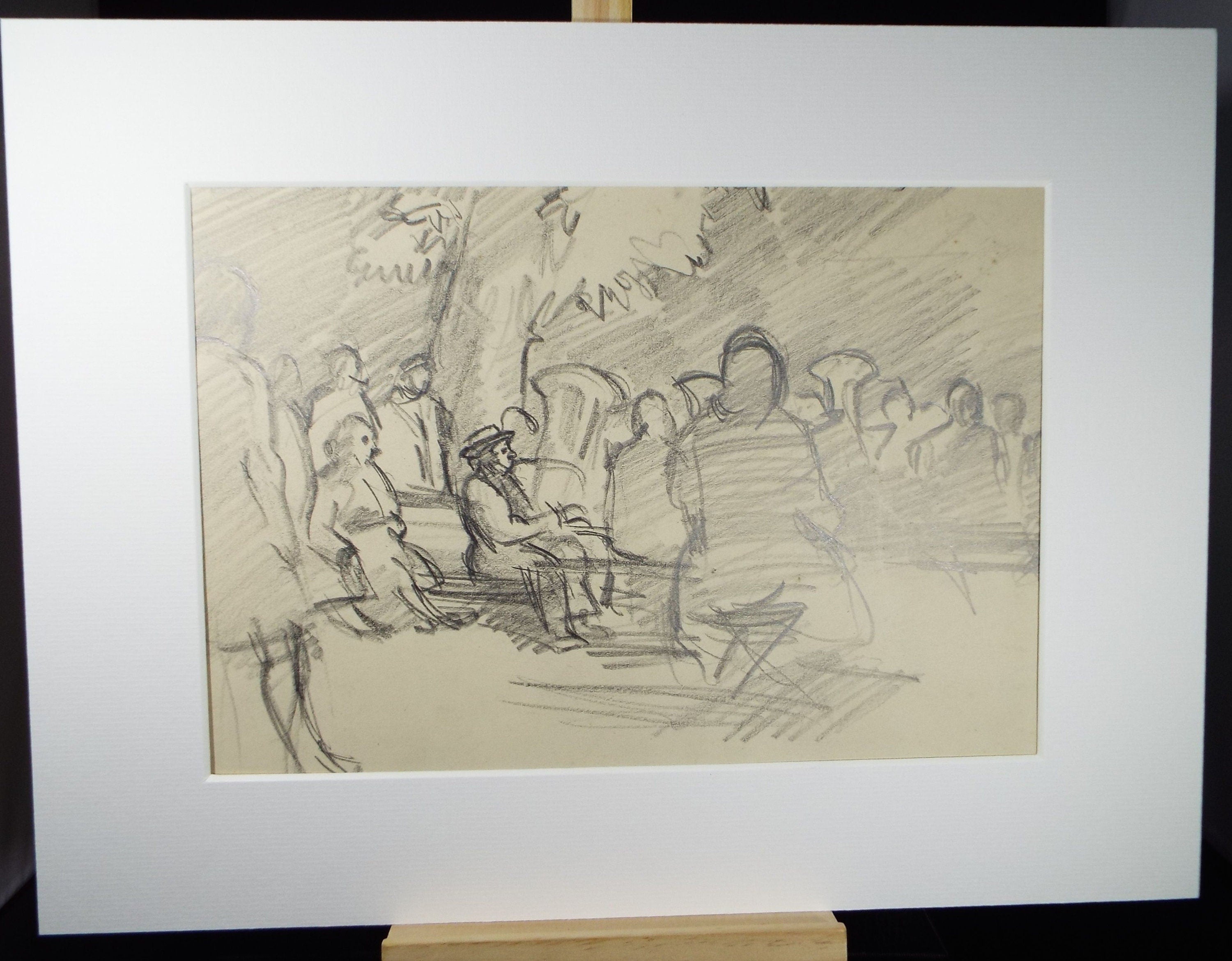 Original Pencil Drawing, 'Brass Band, Austria', Dated 1956, Douglas Pittuck (1911-1993)
