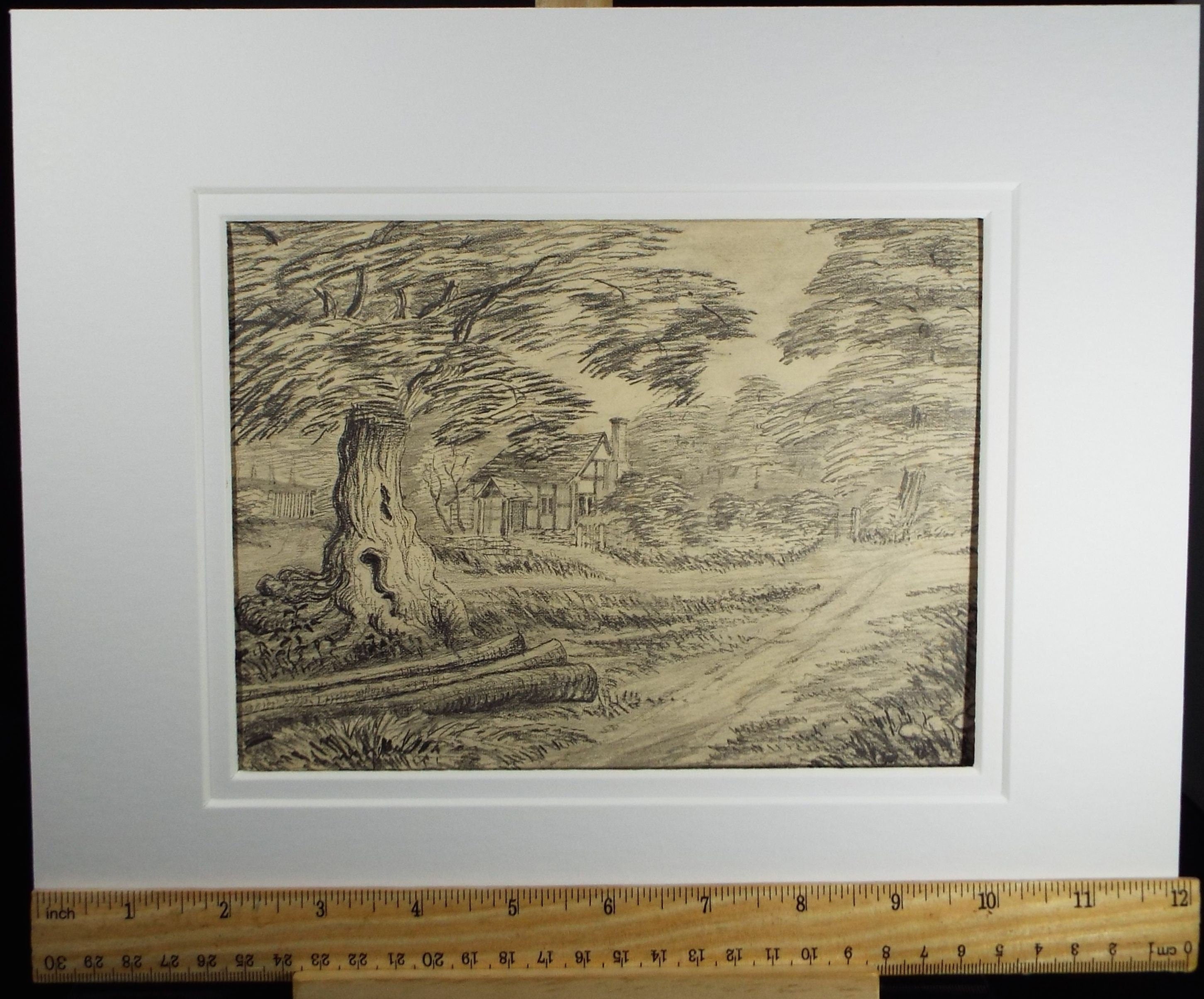 Original Pencil Drawing, 'Briarley', Dated 1869,  Artist Unknown