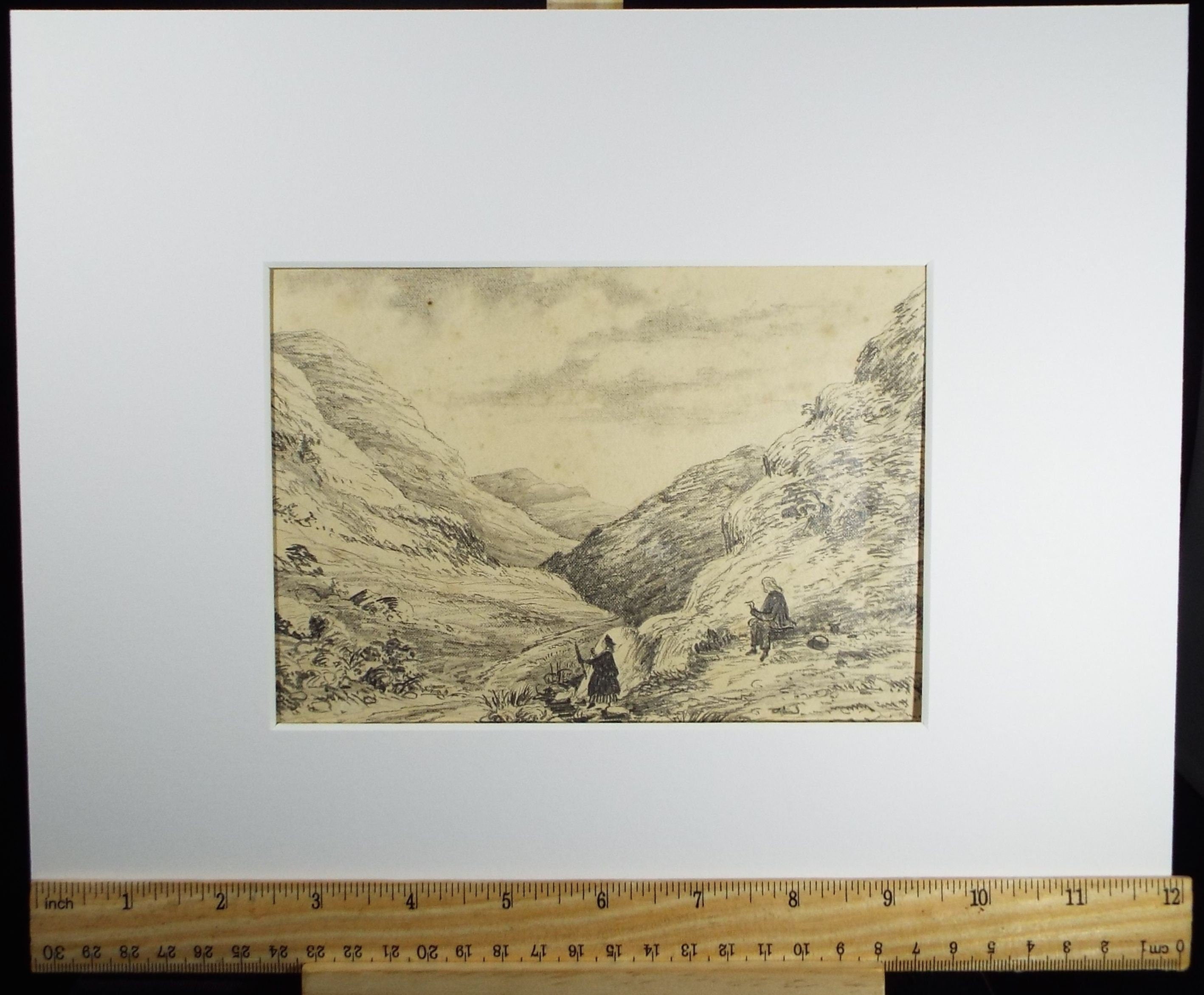Original Pencil Drawing, 'Church Stretton', Dated 1875,  Artist Unknown