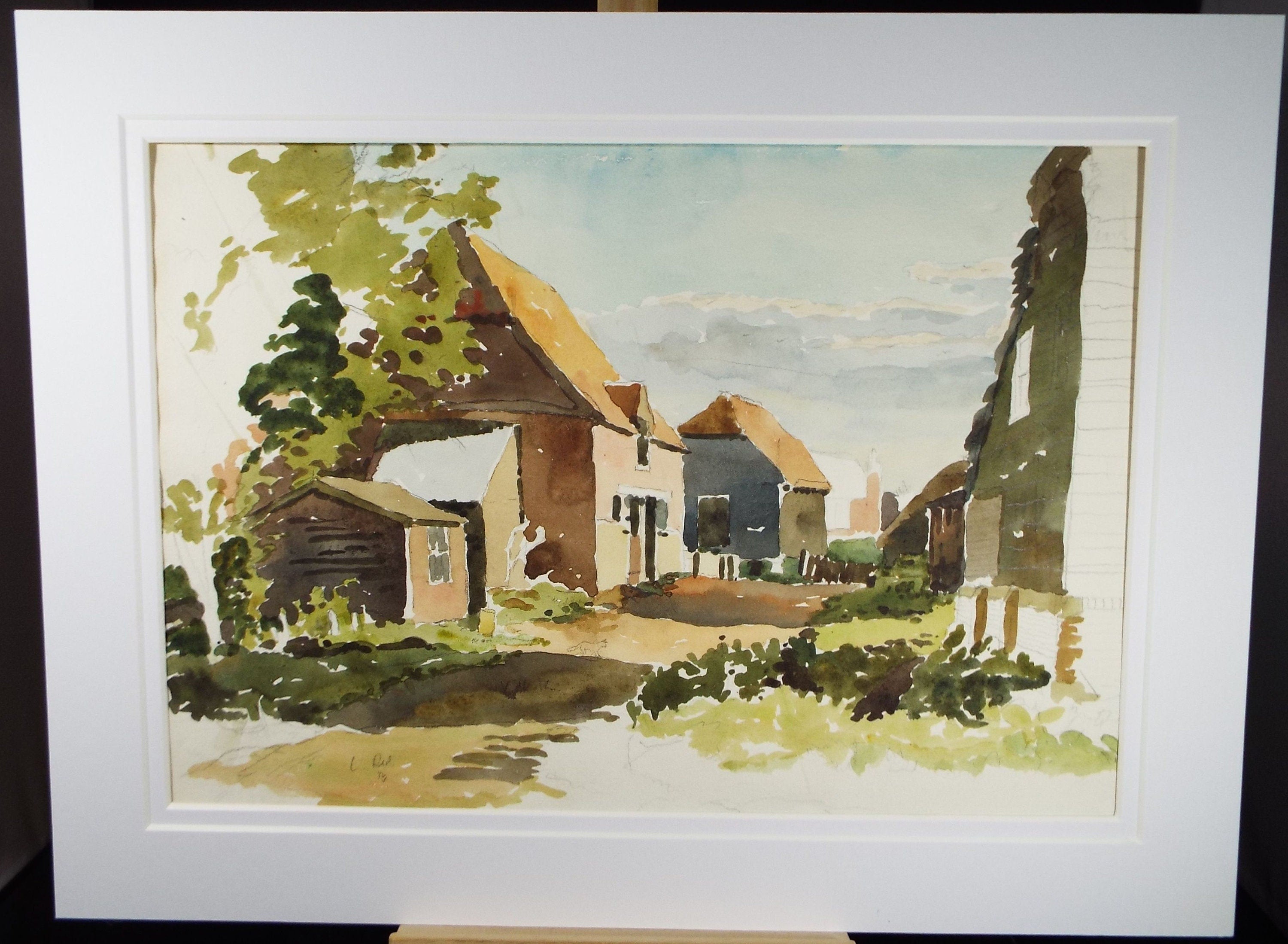 Original Watercolour, 'Old Botley', Dated 1933, Charles Frederick Way (1906-1981)
