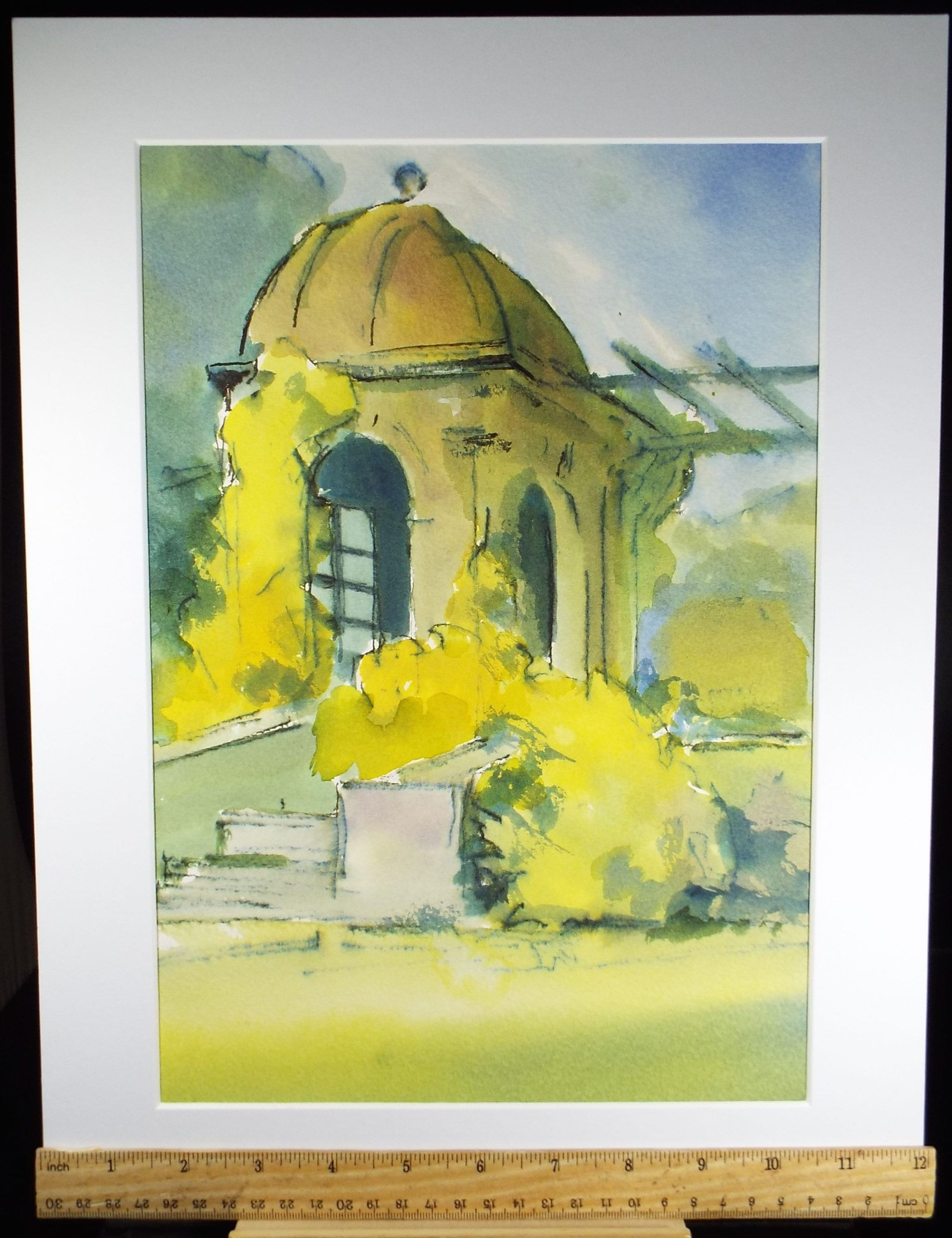 Original Watercolour on Paper, 'Garden Pergola', Paul Winby, Circa 1990's