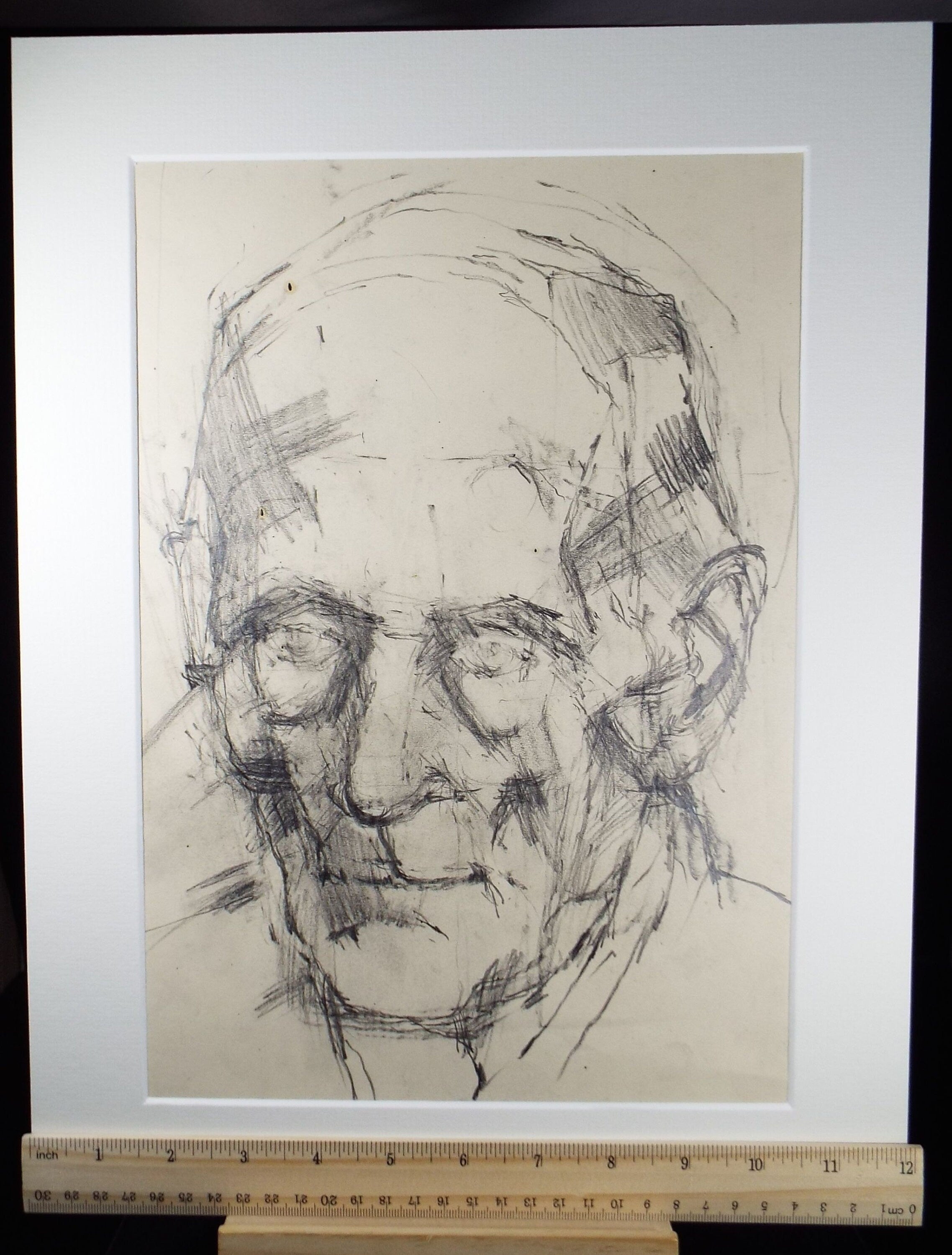 Original Pencil Drawing, 'Portrait of a man', c1970's, Unknown artist