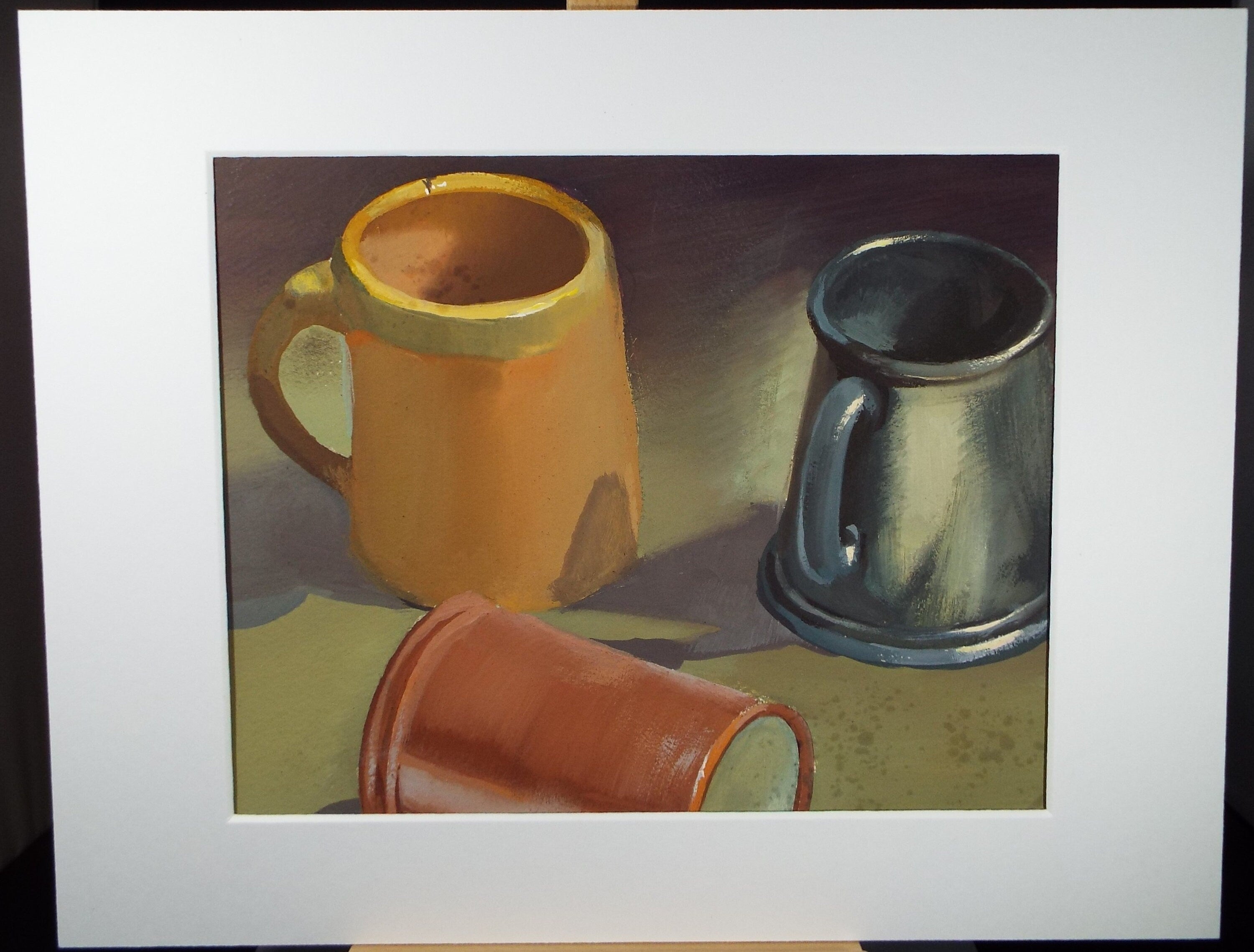 Original Watercolour, ' Study of Tankards', Circa 1950's, Artist Unknown