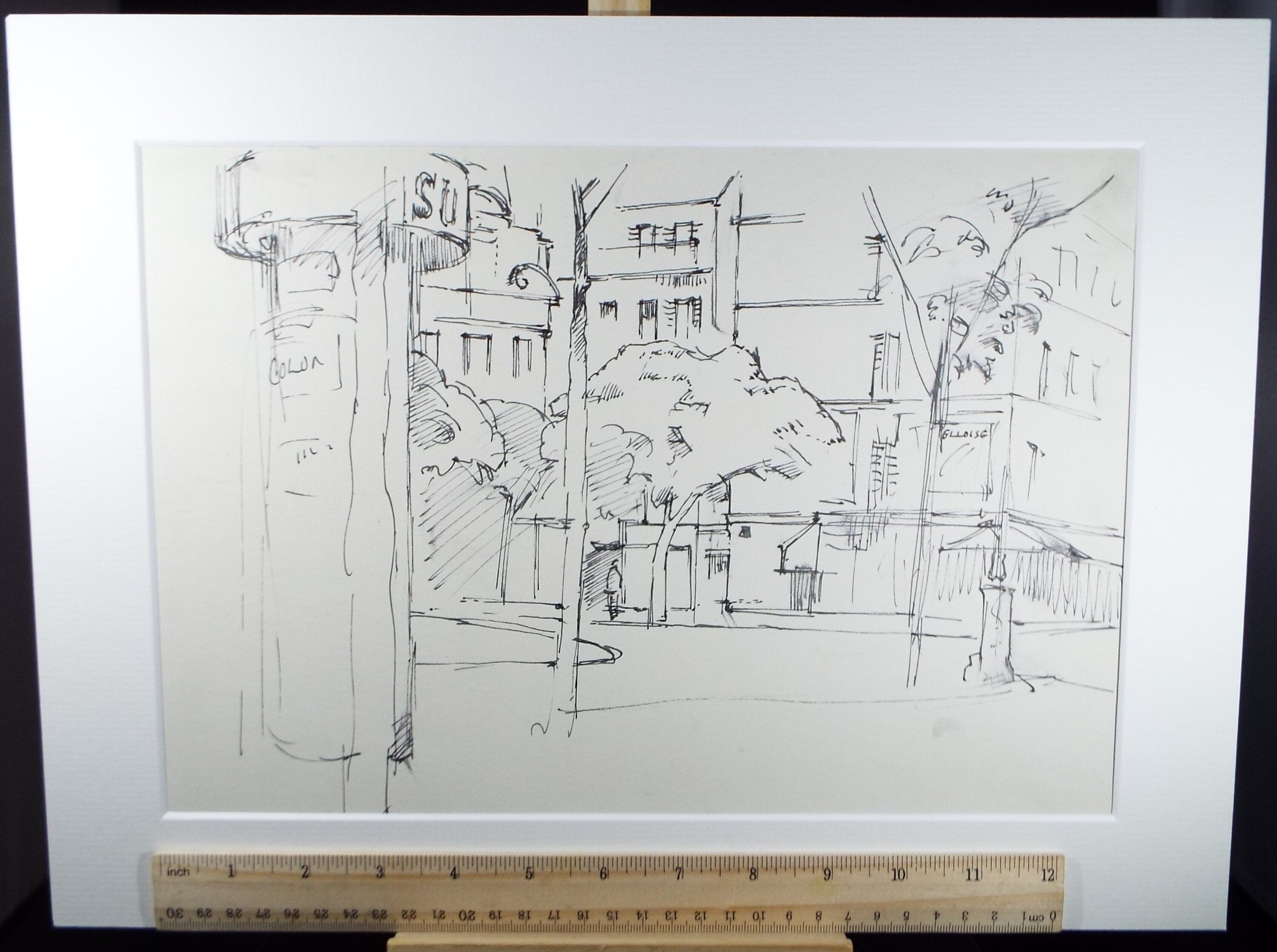Original Ink Drawing, 'Paris', Dated 1955, Douglas Pittuck (1911-1993)