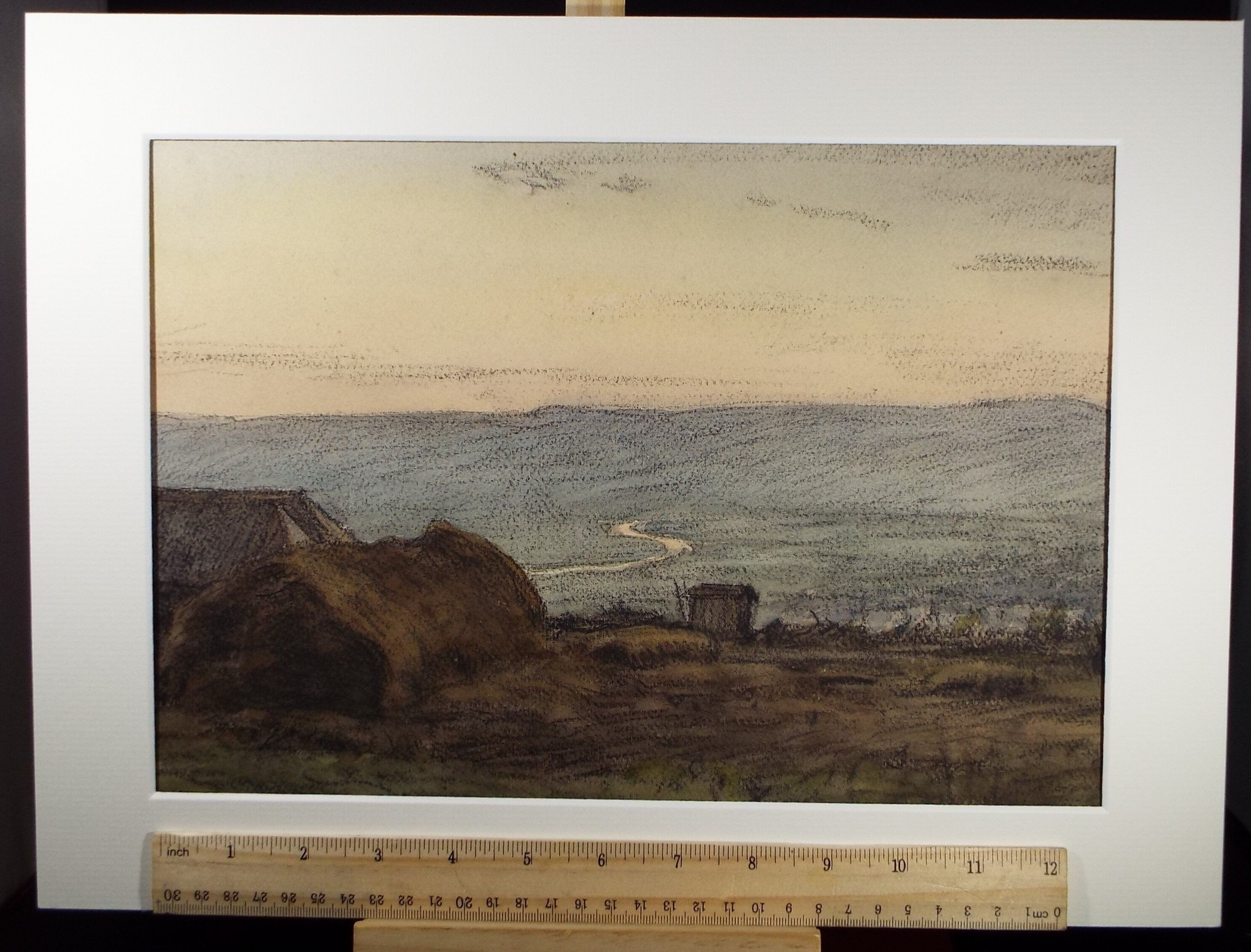 Original Pastel, 'View from a Hill', Circa 1930's, Hubert Williams (1905-1989)
