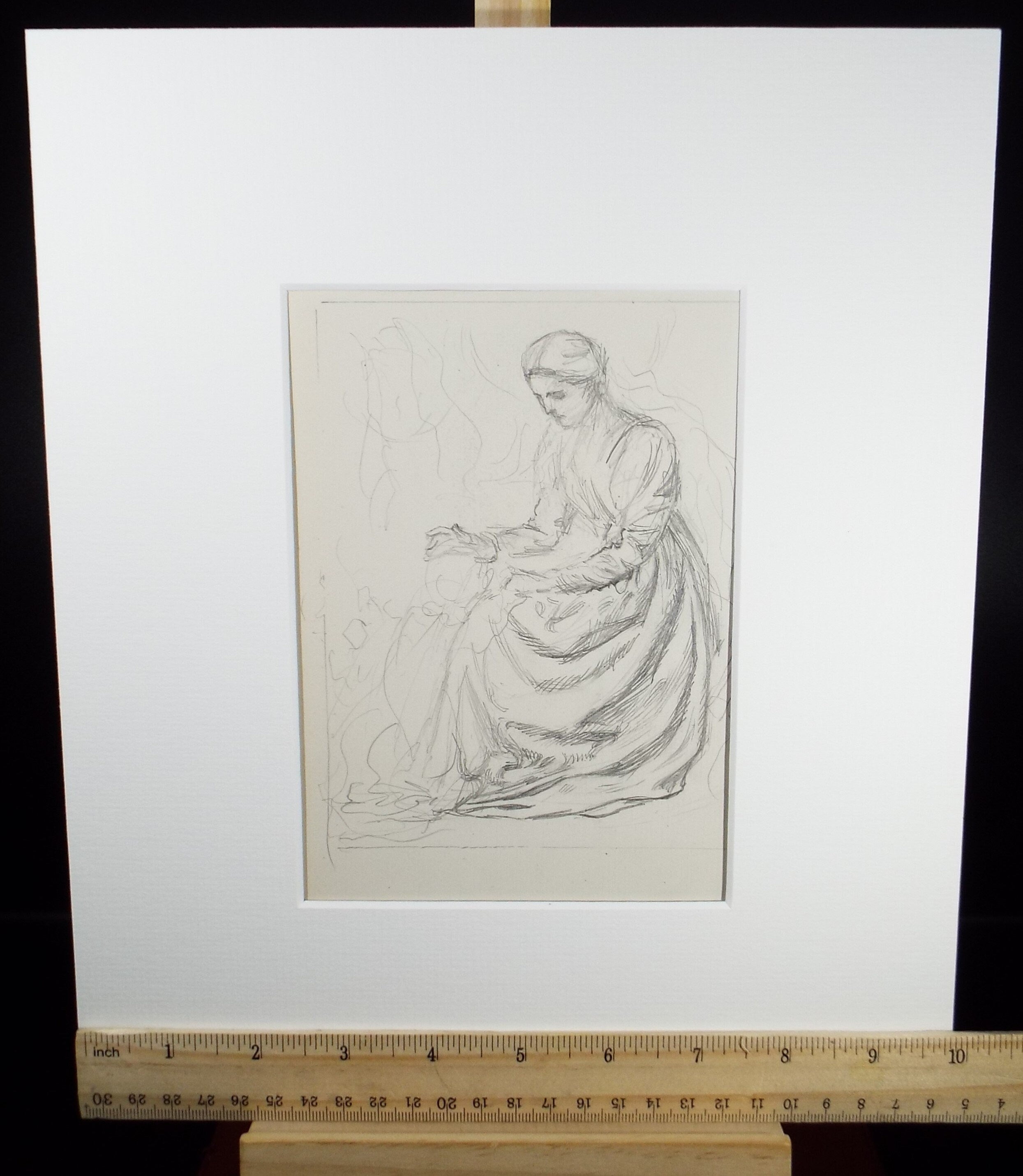 Original Pencil Sketch,'Study of a Seated Woman', Leonard Leslie Brooke (1862 - 1940), Late 19th Century