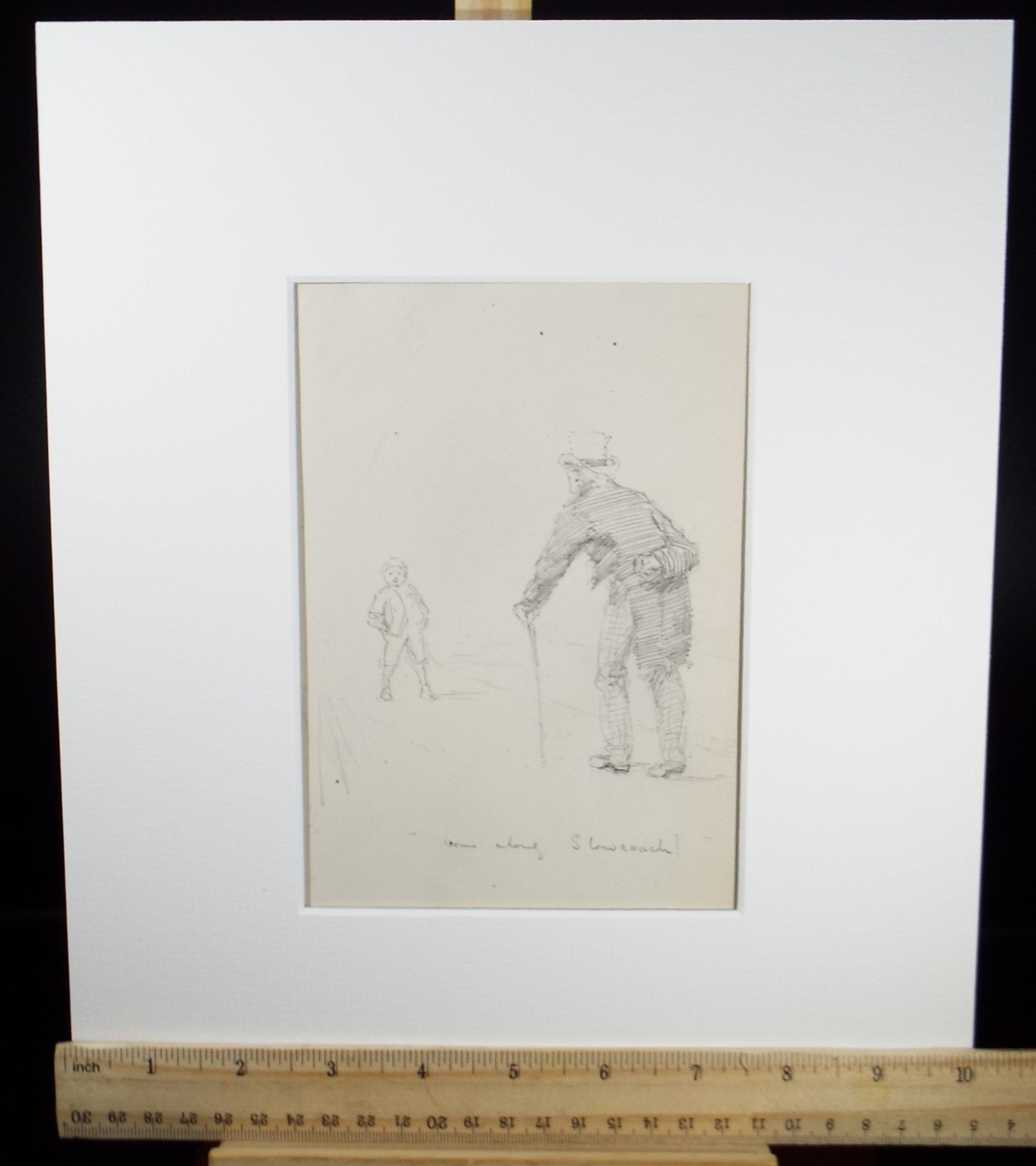 Original Pencil Sketch,'Come along, slowcoach!'', Leonard Leslie Brooke (1862 - 1940), Late 19th Century