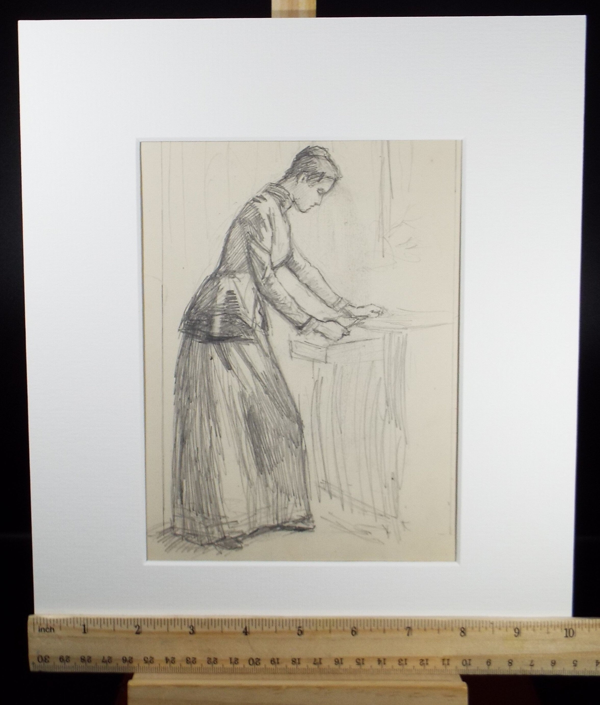 Original Pencil Sketch,'The School Mistress', Leonard Leslie Brooke (1862 - 1940), Late 19th Century