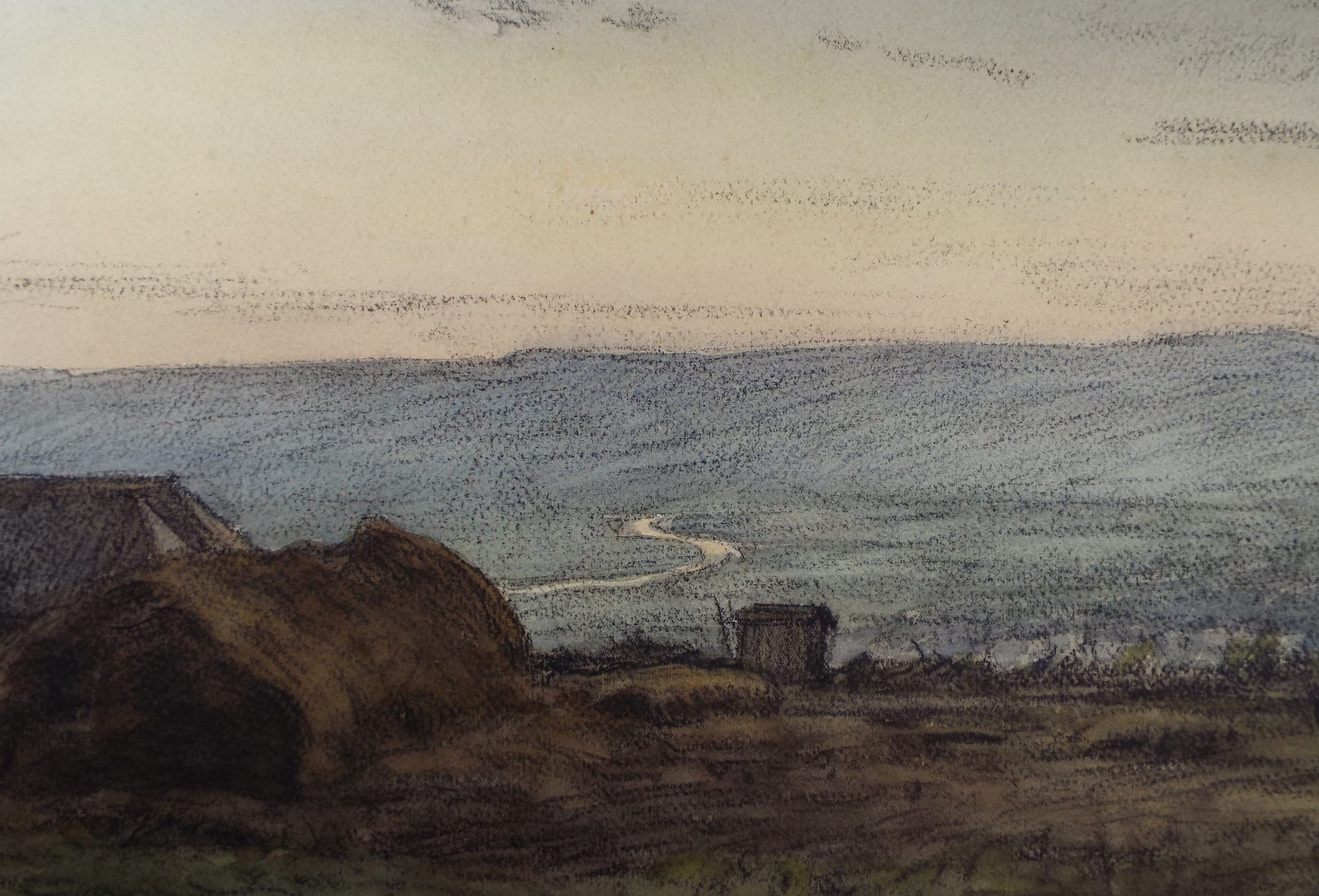 Original Pastel, 'View from a Hill', Circa 1930's, Hubert Williams (1905-1989)