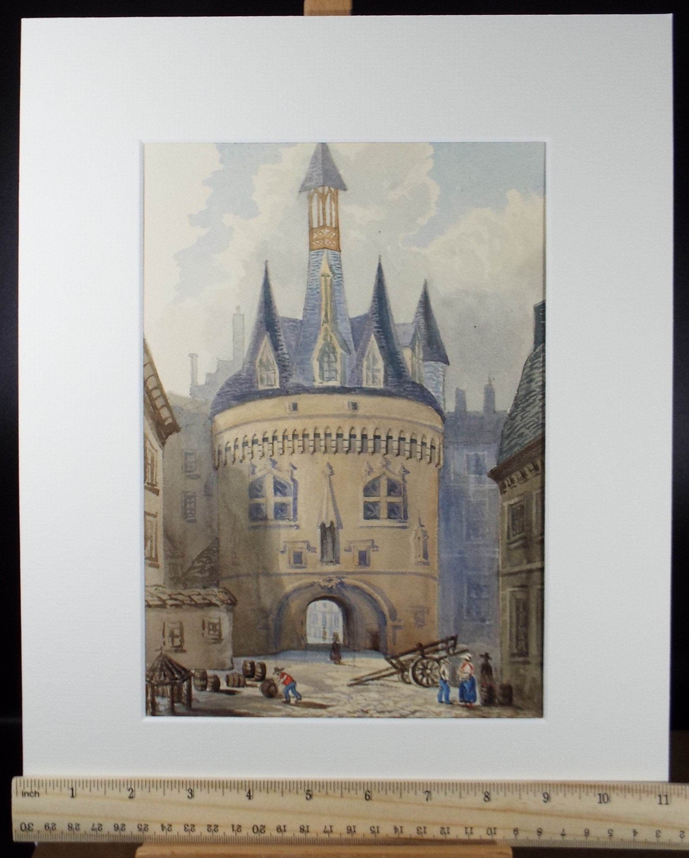 Original Watercolour, 'Bordeaux', c1880, Artist Unknown